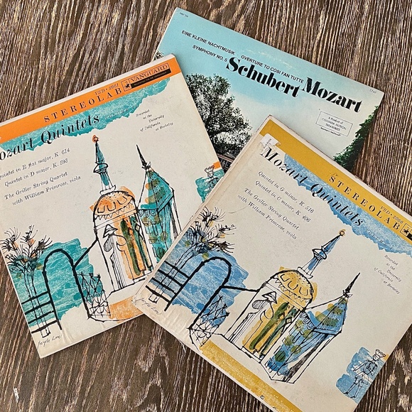 Bundle of 3 - 60's Vinyl Records Mozart Quintets/Mozart Schubert Classical Music - Picture 1 of 13